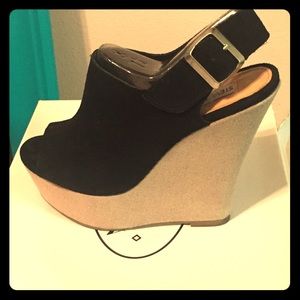Peep toe wedge sandal